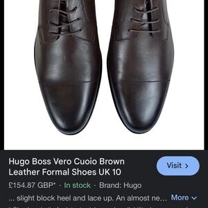 HUGO Rich Black Leather Derbys